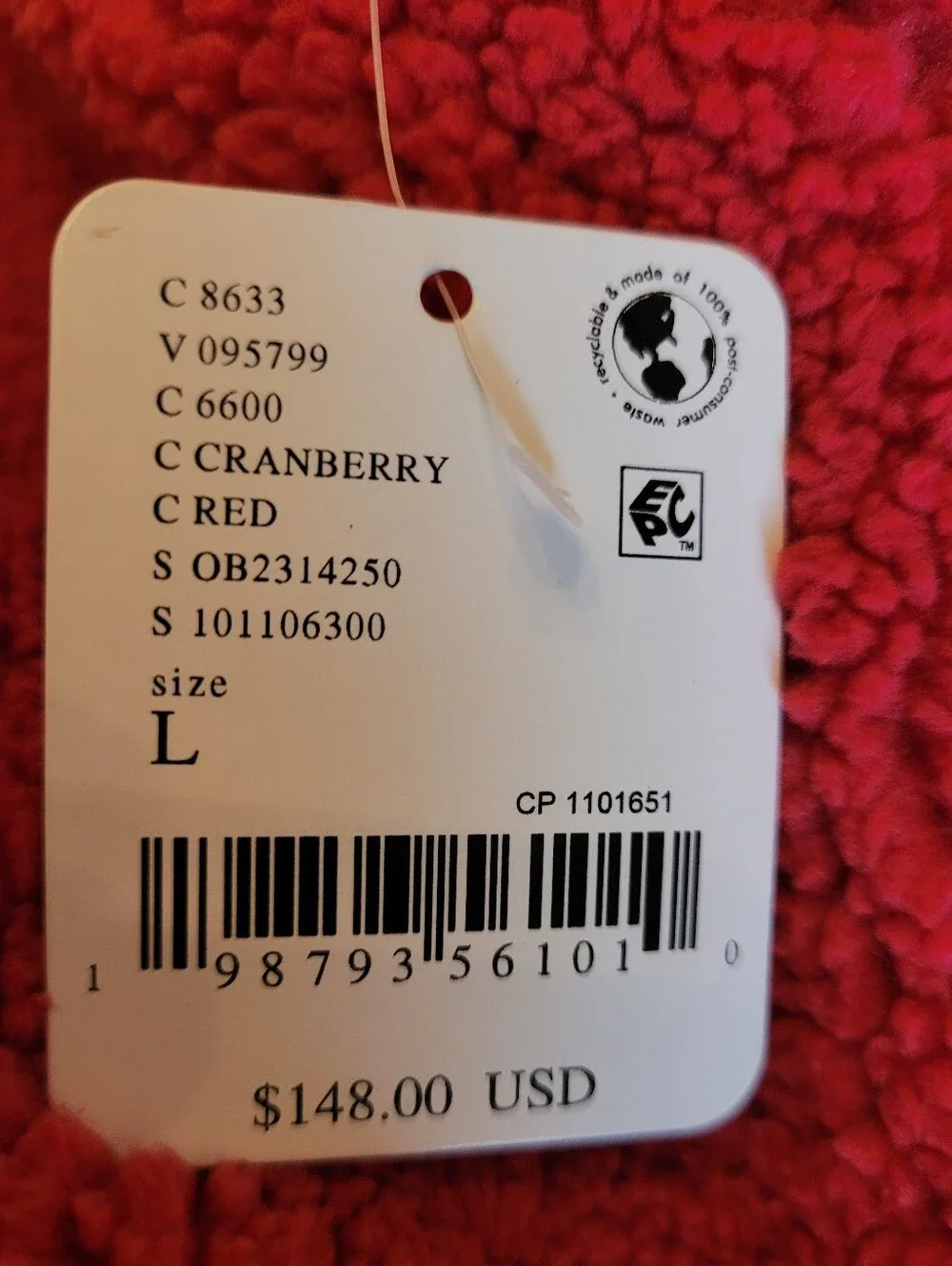 New Free People Movement Fleece Oversized Red Vest Logo on The Back